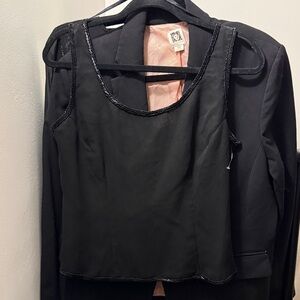 Jkara beaded Black Sleeveless Top nwt